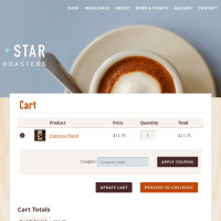 Blue Star Coffee Roasters - Cart - WooCommerce Gallery